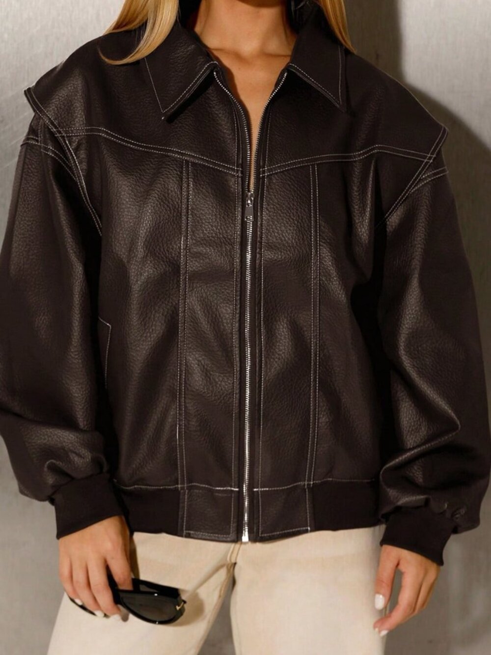 Coffee Brown Casual Women's Jacket